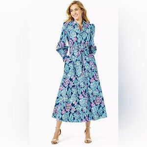🍍🍍Vibrant NWT Lilly Pulitzer Pineapple Paradise Floral Long Sleeve Dress🍍🍍